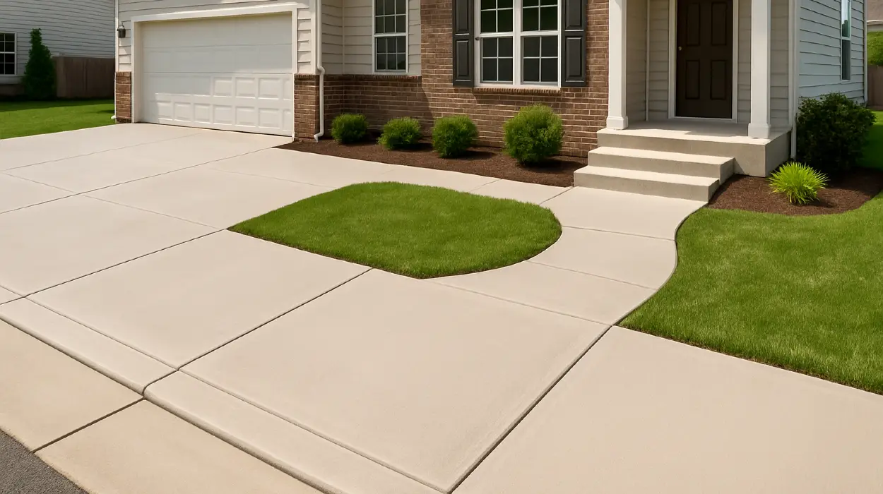 a concrete porch and sidewalk from Concrete King Dallas in Dallas, TX - Concrete Retaining Walls