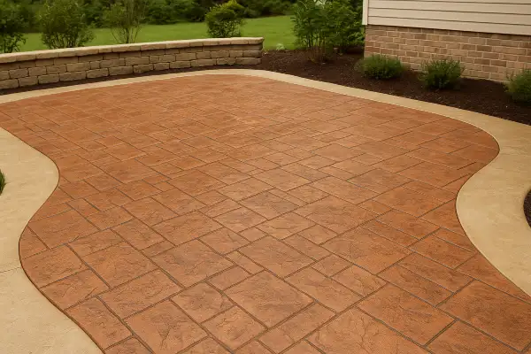 a stamped concrete patio from Concrete King Dallas in Dallas, TX - Concrete Slab Foundation