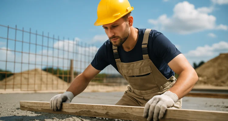 a male concrete worker spreading fresh cement on rebared ground from Concrete King Dallas in Plano, TX - Plano TX