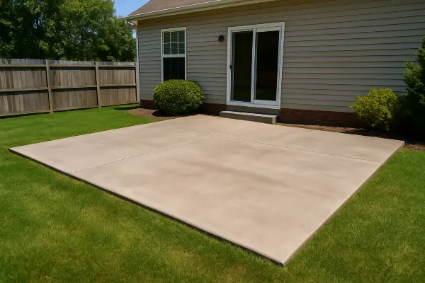 a house featuring a concrete patio from Concrete King Dallas in Plano, TX - Plano TX